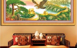 十字绣大展宏图带迎客松，老鹰太阳，挂在家里什么位置合适？