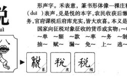 税，这个字怎么理解，禾兑，这两个单独的汉字组合方面解释？（税字的含义）